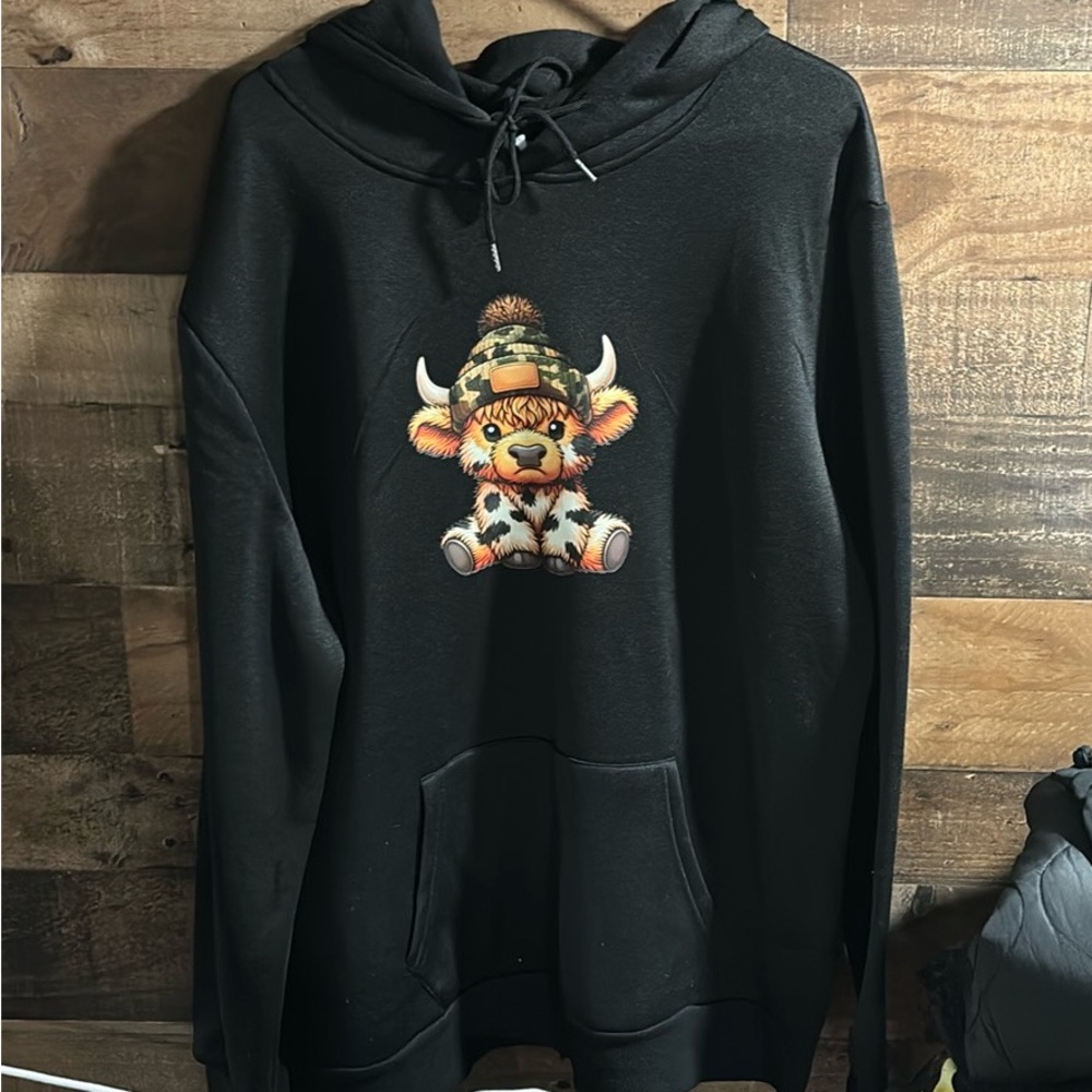 Custom cow graphic sweatshirt